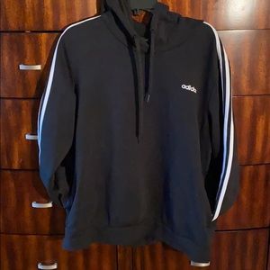 Adidas classic stripe sleeve hoodie with pockets